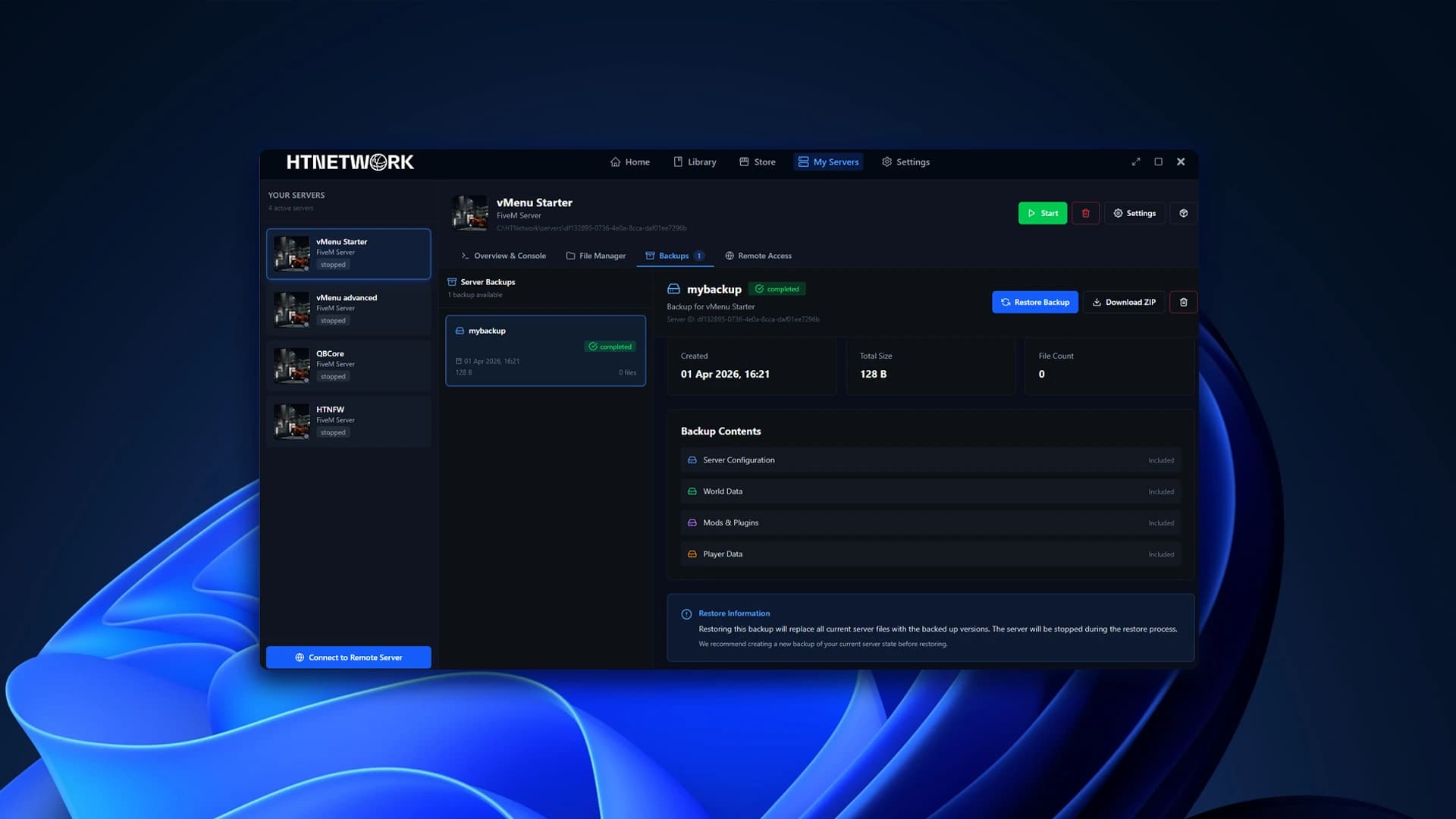 Built-In Backup System preview