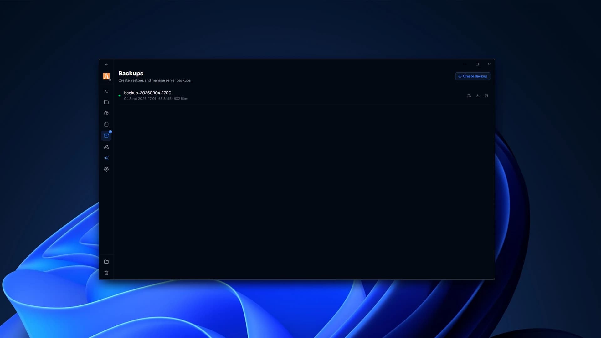 Built-In Backup System preview