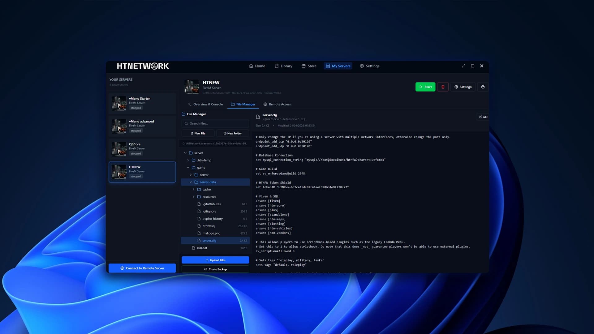 Built-In File Manager preview