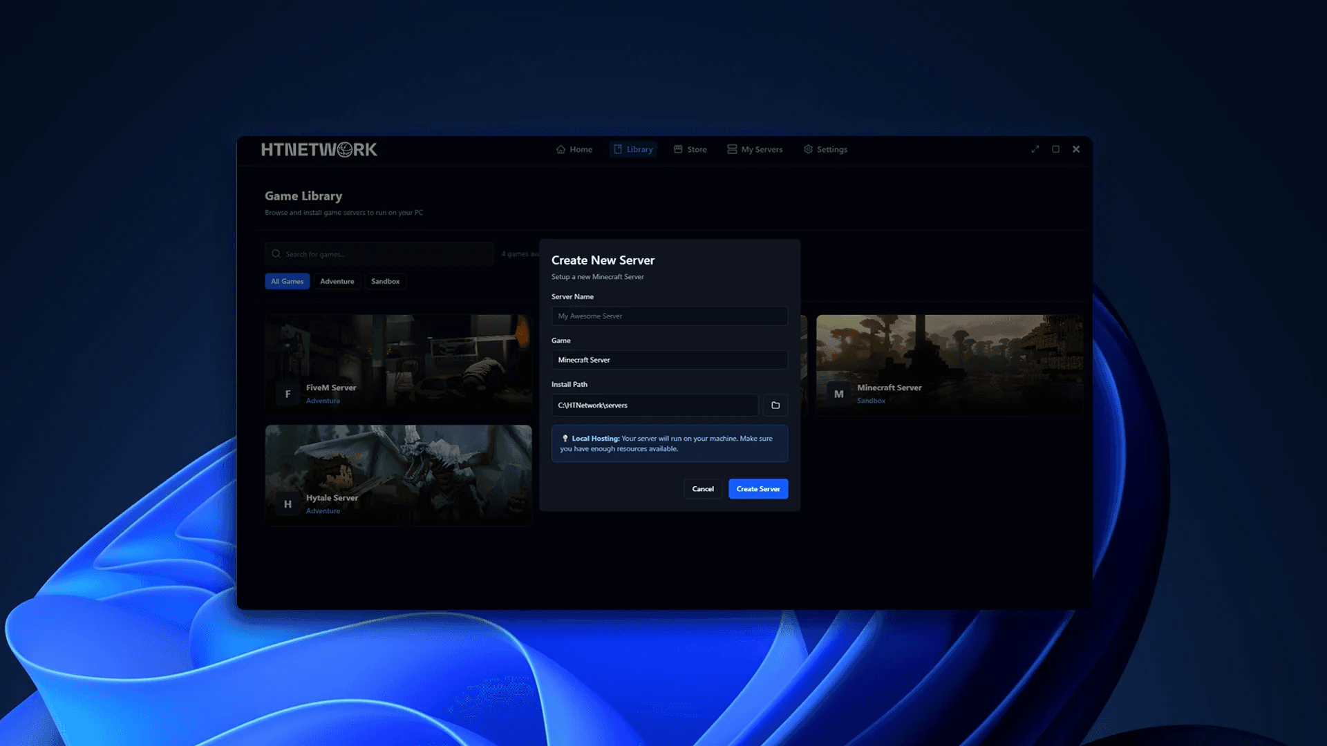 Pterodactyl Panel Alternative for Local Game Server Hosting | HTN Panel